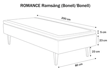 Viken Bas Rammeseng 80x200 cm - Grå - Møbler - Senger - Enkeltsenger