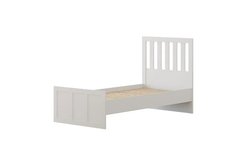 Vyric Sengeramme 90x190 cm i Malt Tre med Sengegavl, Hvit