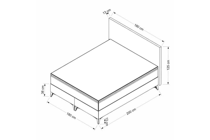 Yonel Komplett Sengepakke 180x200 cm - Svart - Møbler - Senger - Komplett sengepakke