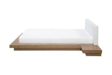 Zen Sengepakke – Dobbeltseng 160x200 cm i Tre med Sengegavl + Overmadrass - Hvit - Møbler - Senger - Sengeramme & sengestamme