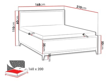 Zeylor Sengeramme 160x200 cm - Beige - Møbler - Senger - Senger med oppbevaring
