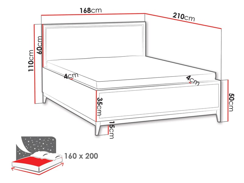 Zeylor Sengeramme 160x200 cm - Beige - Møbler - Senger - Senger med oppbevaring