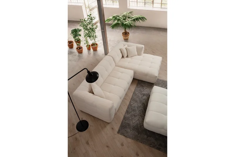 Octavian Sofa med Sjeselong 5-seter - Beige - Møbler - Sofaer - Sofaer med sjeselong