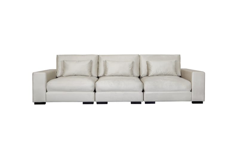 Dubai 3-seters sofa fløyel ekstra dyp - Hvit - Møbler - Sofaer - Modulsofaer - Komplett modulsofa