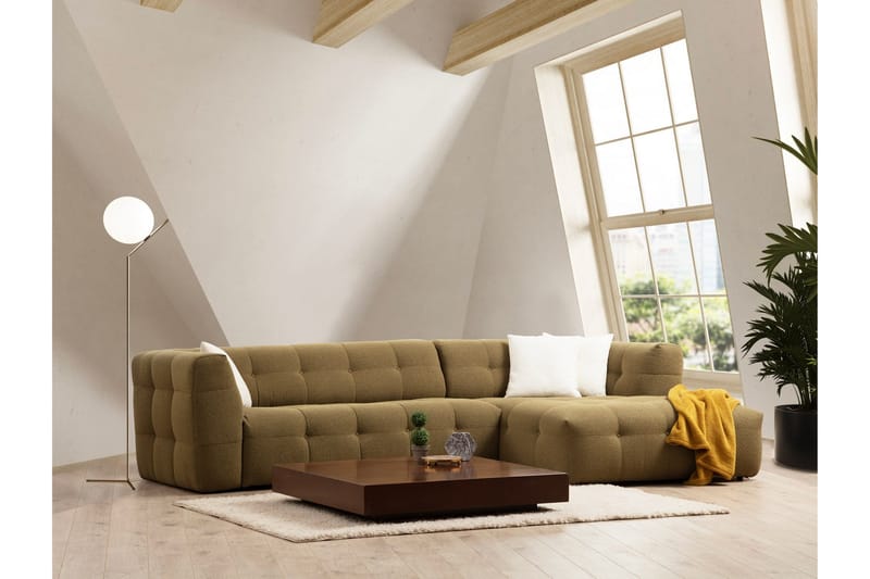 Octavian Sofa med Sjeselong 5-seter - Mørk beige - Møbler - Sofaer - Sofaer med sjeselong