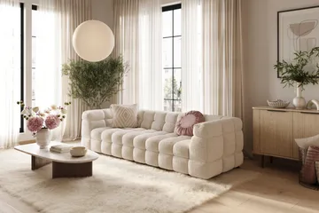 Elise 4-seters Sofa - Beige Teddy - Møbler - Sofaer - 3 seter sofa