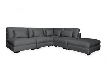 Dubai sjeselongsofa venstre fløyel - Mørkegrå - Møbler - Sofaer - Modulsofaer - Komplett modulsofa