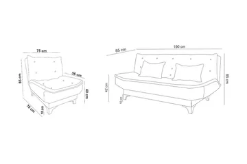 Lepinas Sofagruppe - Antrasitt - Møbler - Sofaer - Sofagrupper