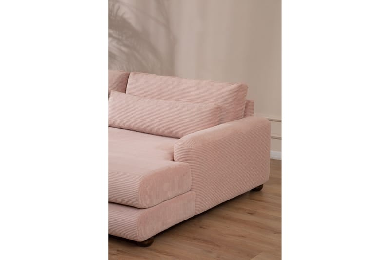 Relento Sofa med Sjeselong 3-seter - Rosa - Møbler - Sofaer - Sofaer med sjeselong - 3 seters sofa med divan