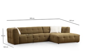 Octavian Sofa med Sjeselong 5-seter - Mørk beige - Møbler - Sofaer - Sofaer med sjeselong