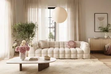 Elise 4-seters Sofa - Beige Teddy - Møbler - Sofaer - 3 seter sofa