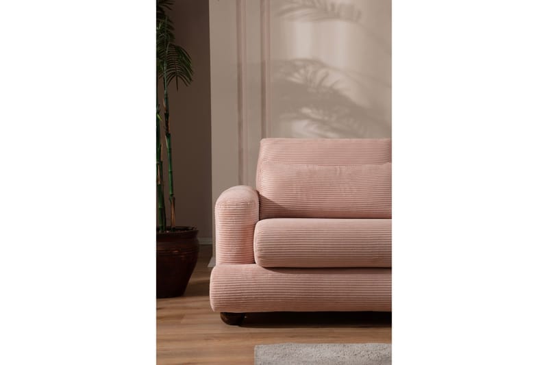 Relento Sofa med Sjeselong 3-seter - Rosa - Møbler - Sofaer - Sofaer med sjeselong - 3 seters sofa med divan