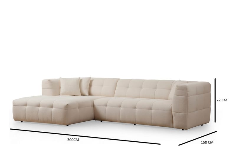 Octavian Sofa med Sjeselong 5-seter - Beige - Møbler - Sofaer - Sofaer med sjeselong