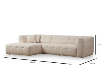 Octavian Sofa med Sjeselong 5-seter - Beige - Møbler - Sofaer - Sofaer med sjeselong