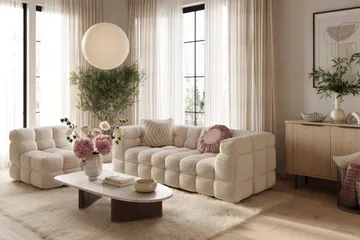 Elise 3-seters Sofa - Beige Teddy - Møbler - Sofaer - 3 seter sofa