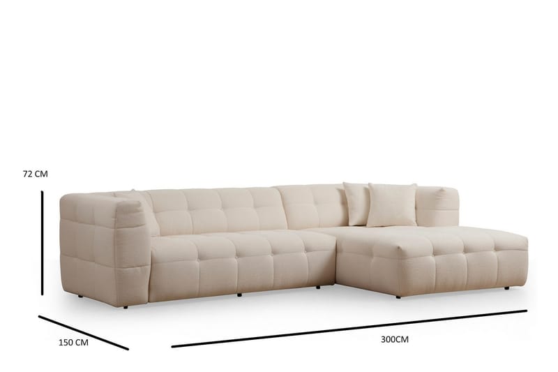 Octavian Sofa med Sjeselong 5-seter - Beige - Møbler - Sofaer - Sofaer med sjeselong