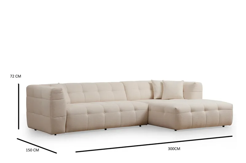 Octavian Sofa med Sjeselong 5-seter - Beige - Møbler - Sofaer - Sofaer med sjeselong