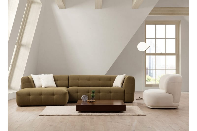 Octavian Sofa med Sjeselong 5-seter - Mørk beige - Møbler - Sofaer - Sofaer med sjeselong