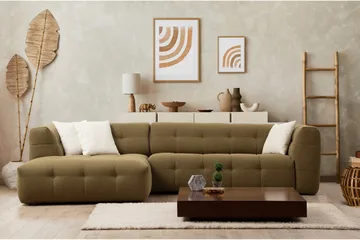 Octavian Sofa med Sjeselong 5-seter - Mørk beige - Møbler - Sofaer - Sofaer med sjeselong