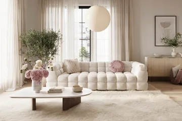 Elise 4-seters Sofa - Beige Teddy - Møbler - Sofaer - 3 seter sofa