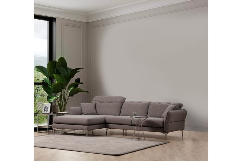 Chandara Sofa med Divan 5-seter - Grå - Møbler - Sofaer - Sofaer med sjeselong