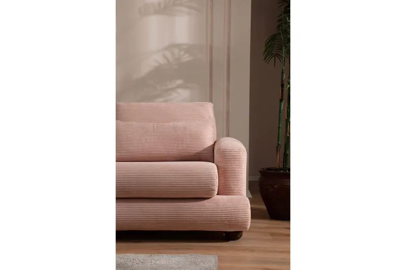 Relento Sofa med Sjeselong 3-seter - Rosa - Møbler - Sofaer - Sofaer med sjeselong - 3 seters sofa med divan