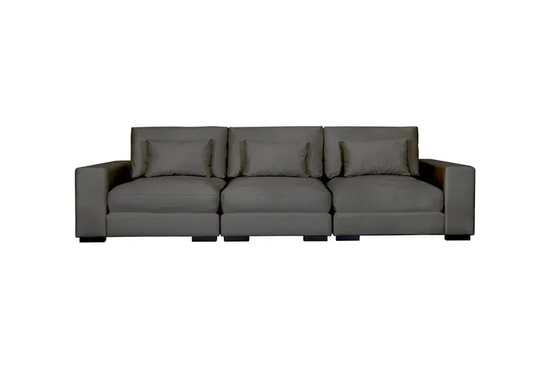 Dubai 3-seters sofa fløyel ekstra dyp - Mørkegrå - Møbler - Sofaer - Modulsofaer - Komplett modulsofa