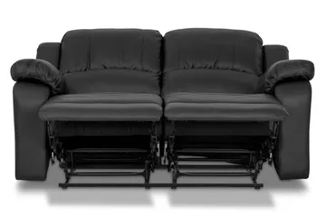 Norbo Liten Reclinersofa 2-seter Kunstskinn - Fällbar sofa - Kinosofa - Svart / Mørk - Møbler - Sofaer - Reclinersofaer - 2 seters kinosofa & reclinersofa