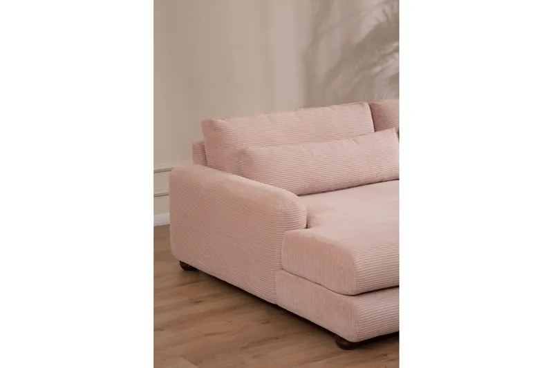 Relento Sofa med Sjeselong 3-seter - Rosa - Møbler - Sofaer - Sofaer med sjeselong - 3 seters sofa med divan
