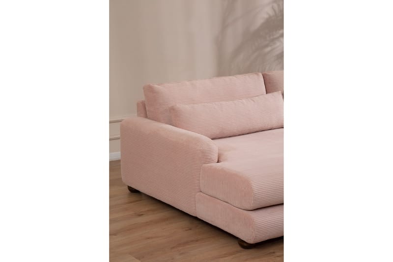 Relento Sofa med Sjeselong 3-seter - Rosa - Møbler - Sofaer - Sofaer med sjeselong - 3 seters sofa med divan