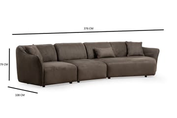 Damor Buet Sofa 4-seter - Brun - Møbler - Sofaer - 4 seter sofa
