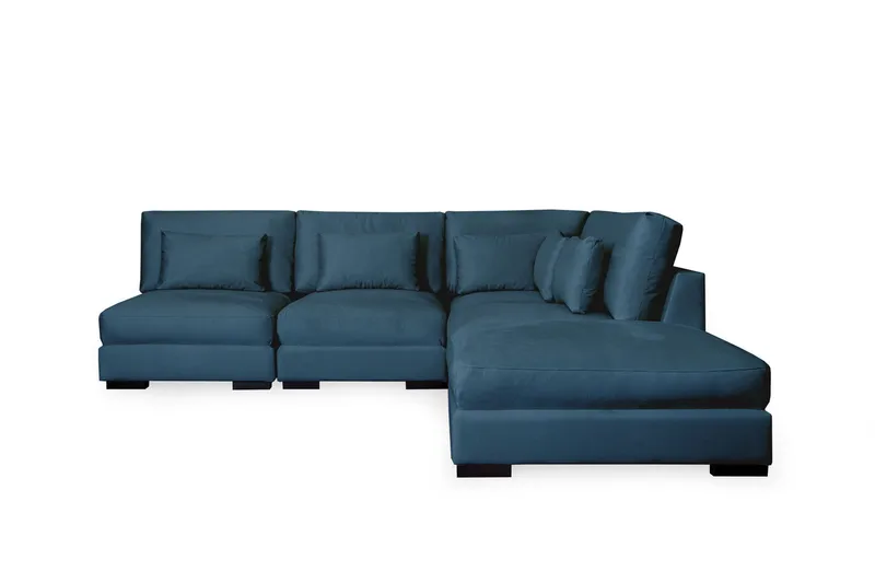Dubai sjeselongsofa venstre fløyel - Blå - Møbler - Sofaer - Modulsofaer - Komplett modulsofa