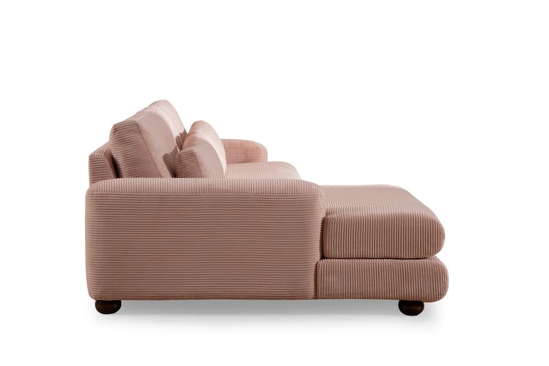 Relento Sofa med Sjeselong 3-seter - Rosa - Møbler - Sofaer - Sofaer med sjeselong - 3 seters sofa med divan