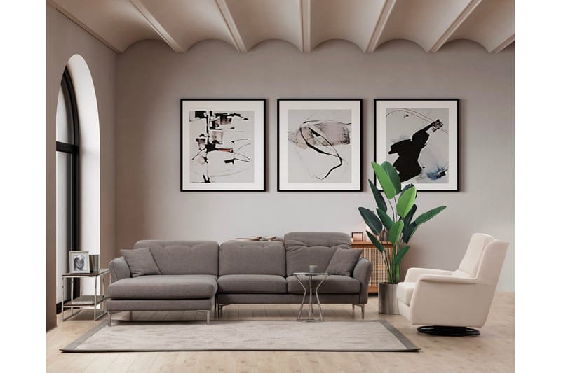 Chandara Sofa med Divan 5-seter - Grå - Møbler - Sofaer - Sofaer med sjeselong