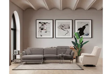 Chandara Sofa med Divan 5-seter - Grå - Møbler - Sofaer - Sofaer med sjeselong