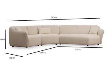 Damor Buet Sofa 4-seter - Beige - Møbler - Sofaer - 4 seter sofa