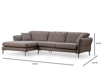 Chandara Sofa med Divan 5-seter - Grå - Møbler - Sofaer - Sofaer med sjeselong