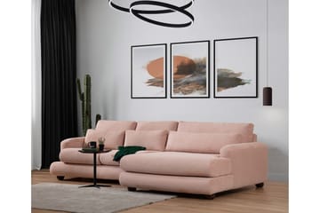 Relento Sofa med Sjeselong 3-seter - Rosa - Møbler - Sofaer - Sofaer med sjeselong - 3 seters sofa med divan