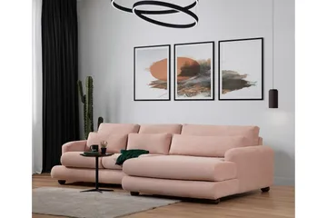 Relento Sofa med Sjeselong 3-seter - Rosa - Møbler - Sofaer - Sofaer med sjeselong - 3 seters sofa med divan