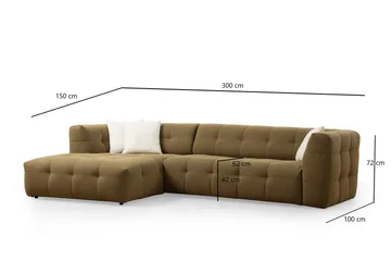 Octavian Sofa med Sjeselong 5-seter - Mørk beige - Møbler - Sofaer - Sofaer med sjeselong