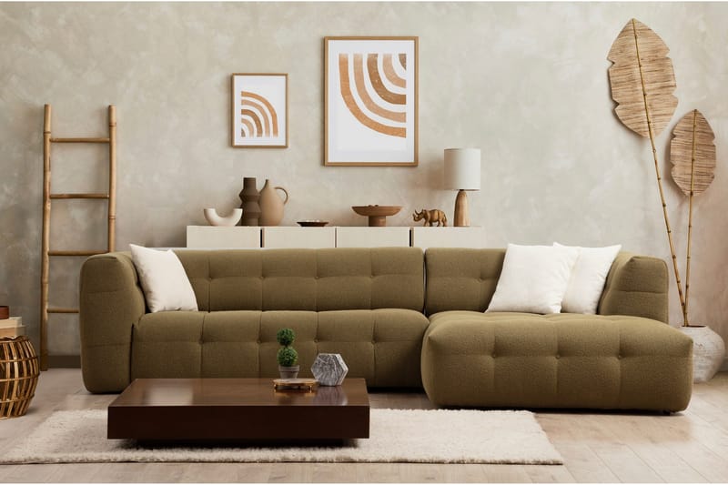 Octavian Sofa med Sjeselong 5-seter - Mørk beige - Møbler - Sofaer - Sofaer med sjeselong