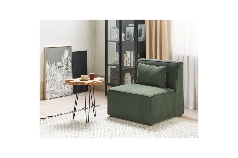 1-sitssektion Beliani Lemvig Beige Green - Møbler - Sofaer - Modulsofaer - Midtmodul