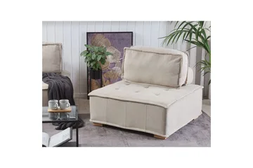 1-sitssoffa Beliani Tibro Beige, ljust trä Beige||Light colored wood - Møbler - Sofaer - Modulsofaer - Midtmodul