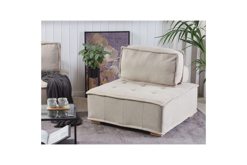 1-sitssoffa Beliani Tibro Beige, ljust trä Beige||Light colored wood - Møbler - Sofaer - Modulsofaer - Midtmodul