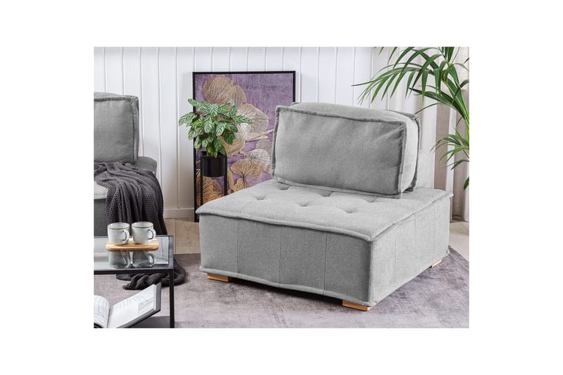 1-sitssoffa Beliani Tibro Beige, ljust trä Grey - Grå - Møbler - Sofaer - Modulsofaer - Midtmodul