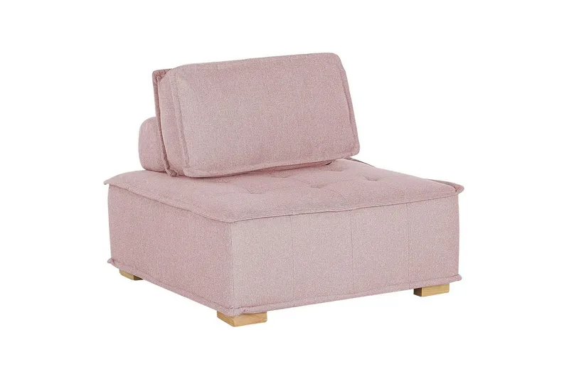 1-sitssoffa Beliani Tibro Beige, ljust trä NO_BRAND Blush Pink||Light colored wood