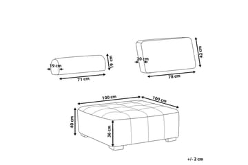 1-sitssoffa Beliani Tibro Beige, ljust trä NO_BRAND Grey - Grå - Møbler - Sofaer - Modulsofaer - Midtmodul