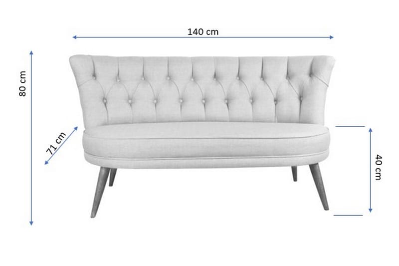 2-Seter Sofa Meecham - Beige - Møbler - Sofaer - 2 seter sofa