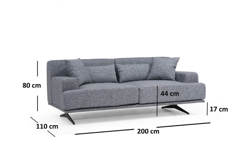 2-Seter Sofa Schmotzer - Grå - 2 seter sofa