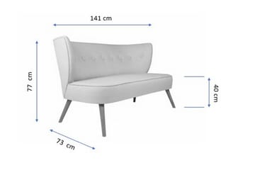 2-Seter Sofa Terriq - Gul - Møbler - Sofaer - 2 seter sofa